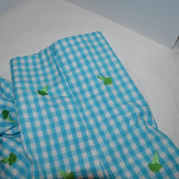 Lilly Pulitzer Blue Gingham Capris with Embroidered Lime Ice Cream Cones - Picture 4 of 5